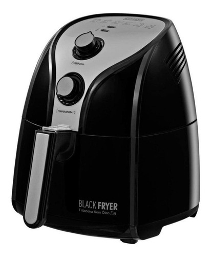 Fritadeira sem óleo Black+Decker Black Fryer preta e prata 110V