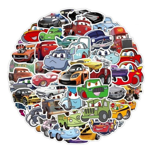 Imagen 1 de 4 de Cars - Set De 50 Stickers / Calcomanías / Pegatinas