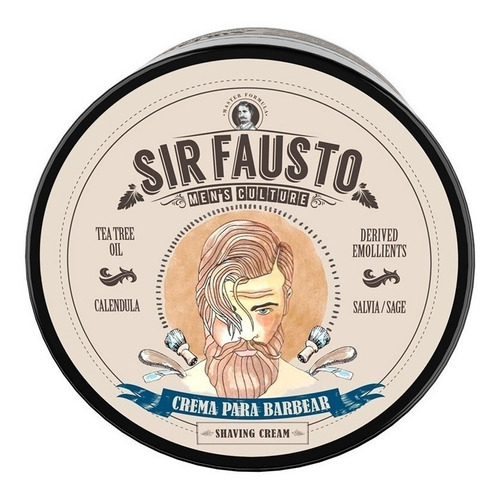 Crema Afeitar Barbería Barba Sir Fausto Profesional X200gr