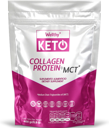 Collagen Protein + Mct Keto De Wellthy 400g Se Sabor Neutro