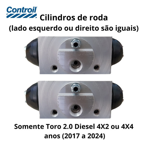 Sapatas Com Hastes E Par Cilindros Roda Fiat Toro 2.0 Diesel