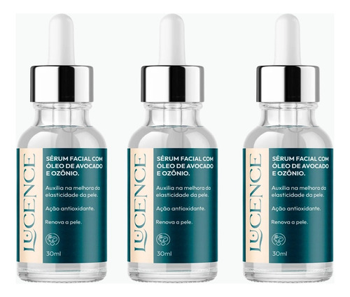 3 Sérum Facial Ozonizado Reduz Mancha Melasma E Acne Lucence Todo Tipo De Pele Dia/noite