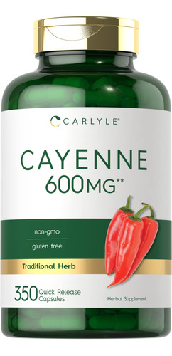 Suplemento Carlyle, Pimienta De Cayena, Cápsulas, 600 Mg, 35