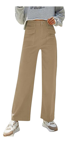 Pantalones De Traje De Color Liso, Pantalones Largos Para Mu