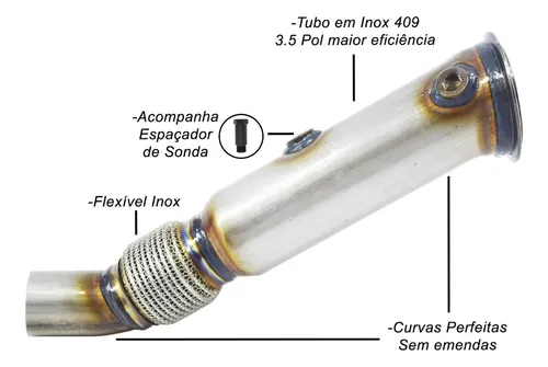 Downpipe Ths Inox 409 3.5 Pol Bmw 125i 2.0 Turbo N20 2014