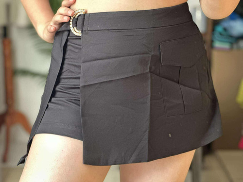 Short Falda Corto Mujer Tiro Alto Cómodo