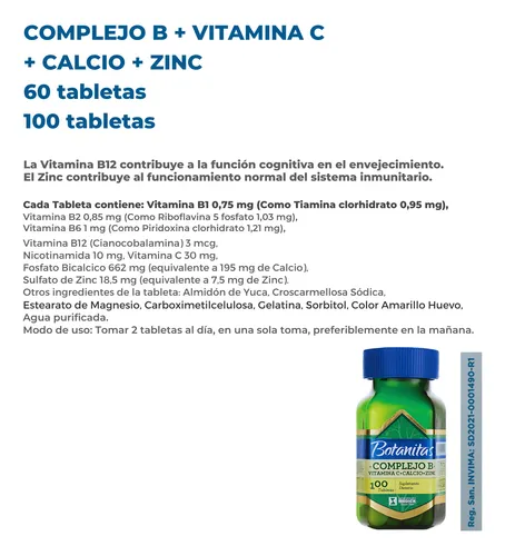 Complejo B Botanitas Y Tonico Natu - Unidad a $1484