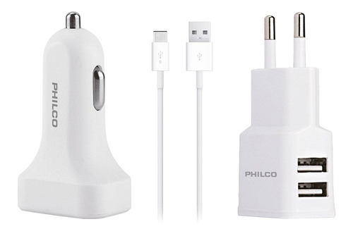 Kit Cargador 2.0 Usb Tipo-c 3 En 1 Philco R2118 / Angelstock