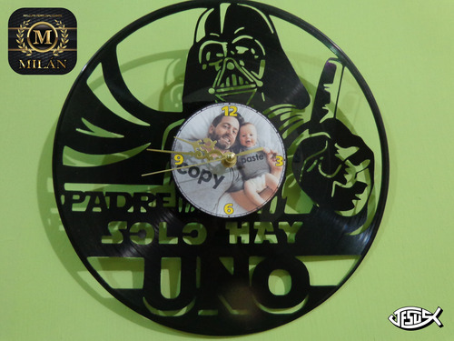 Reloj Disco Vinilo - Darth Vader, Día Del Padre, Star Wars Negro