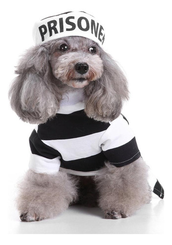 Disfraz De Prisionero Para Mascotas, Sombrero, Ropa De Cospl