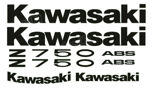 Kit Jogo Faixa Emblema Adesivo Kawasaki Z750 2012 Verde