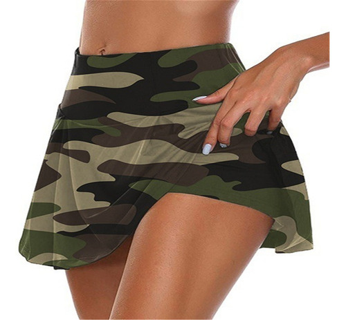 Leggins Falsos De Dos Piezas Para Mujer, Camuflaje, Deportiv