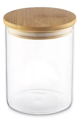Mimo Pote hermético de vidro borossilicato e tampa bambu 750ml Transparente
