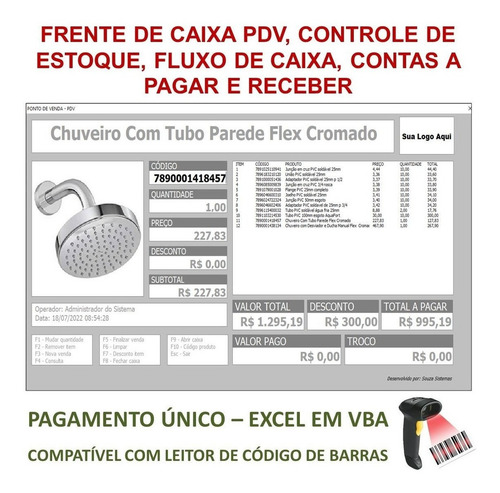 Imagem 1 de 7 de Sistema De Vendas Frente De Caixa Pdv, Estoque, Fluxo Caixa