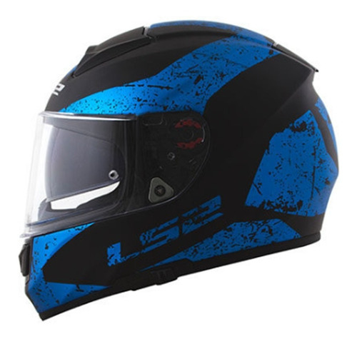 Capacete Ls2 Ff397 Vector Evo Sing Matte Black/blue 