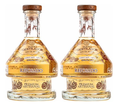 Duo Pack Tequila El Destilador Reposado Premium 750 Ml