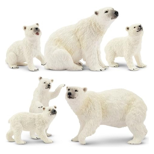 Conjunto De 6 Figuras De Oso Polar De Juguete Cachorro ...