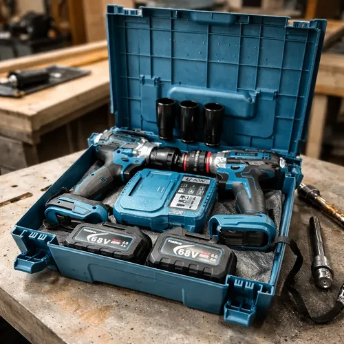 Kit Parafusadeira E Chave Impacto Bomforte 68v 6a Maleta A1