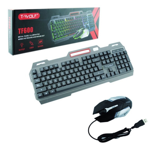 Teclado + Mouse Gamer Con Luz Marca Wolf Gamer