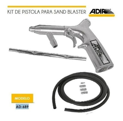 Kit  Pistola Para Sand Blaster Metal Vidrio Ad689 Adir 2158