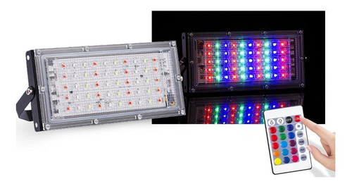 Imagen 3 de 3 de Reflector Led Rgb 50w Control Remoto Colores Potencia 220v