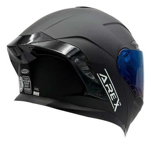 Casco Para Moto Rebatible Negro Mate Mica Azul Talla M