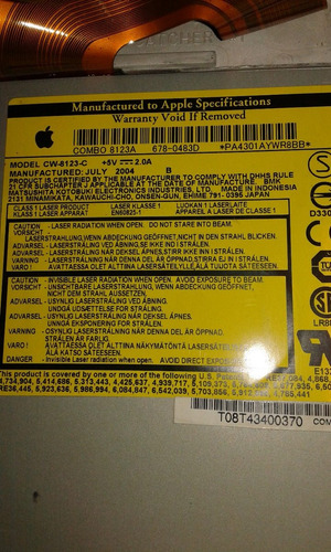 Notebook Mac G4 Desarme Fotos Reales (Usado)
