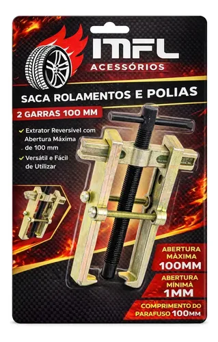 Saca Rolamentos E Polias 2 Garras 100 Mm 4 Polegadas MFL