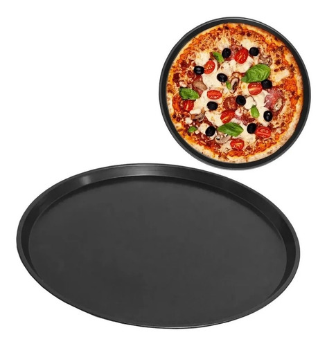 Imagen 2 de 9 de Pizzera Antiadherente Teflon 35 Cm Asadera