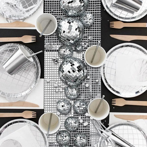 Cubierta De Mesa Metálica Con Purpurina Para Discoteca, Fies