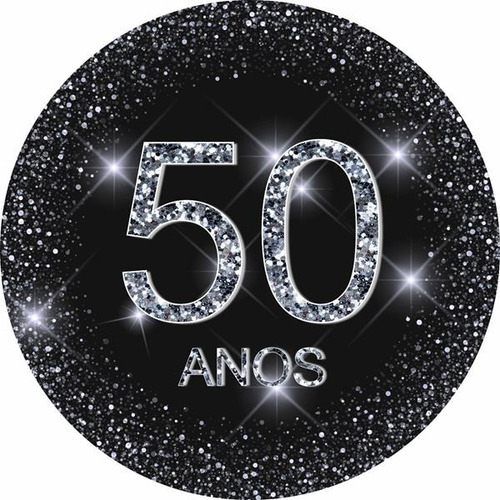 Painel Festa Redondo Festa 50 Anos 1, 3d 1,50 Diametro Cor 50 anos mod 2