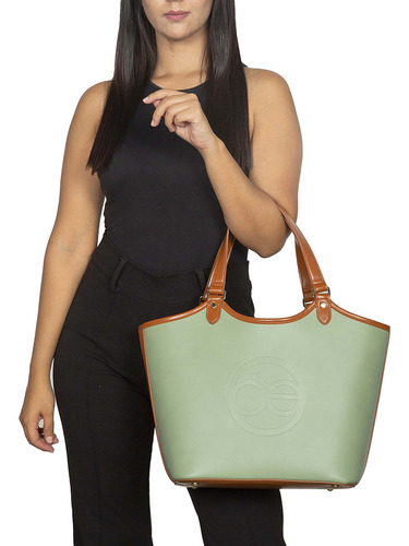 Bolsa Tote Cloe Llalnira Grande Color Verde