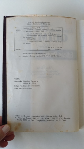 Livro Química - Volume 1 Antônio - Lembo E Antonio Sardela - Editora Ética (Usado)