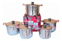 Comprar Set De Ollas Grandes Brikenia Acero Inoxidable 10 Pcs C\u002Frojo