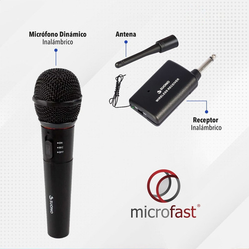Imagen 6 de 10 de Micrófono Inalámbrico Profesional Karaoke Dinámico