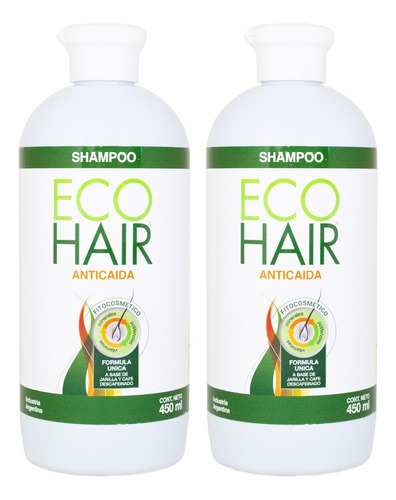 Eco Hair Kit X2 Shampoo Anticaída Fortalecedor Grande 6c