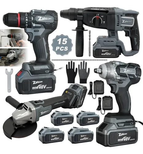 Kit De 4 Ferramentas Elétrica 21v Com 4 Baterias Completo