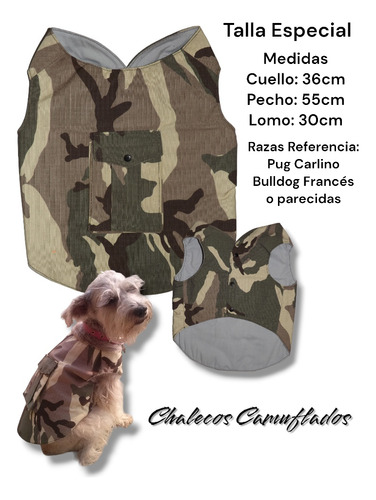 Ropa Para Mascotas. Chalecos Camuflados. Tallas L / Xl