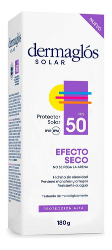 Protector Solar Dermaglós Fps 50 Crema Efecto Seco 180g