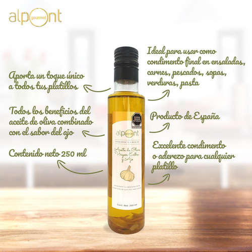 Alpont Gourmet Aceite De Oliva Virgen Extra Y Ajo 250 Ml