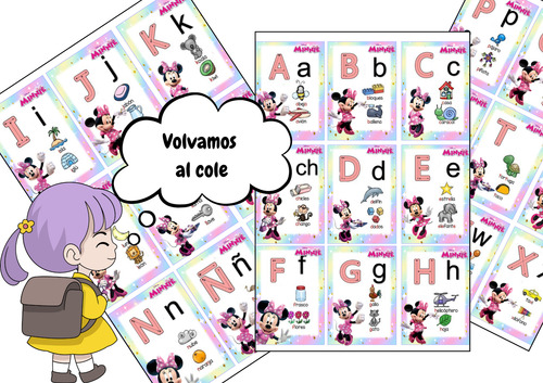 Kit Imprimible Abecedario Minnie Mouse Editable