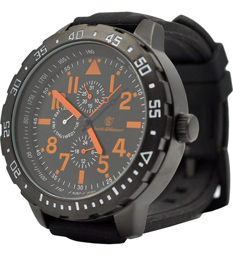 Reloj Calibrador Para Hombre, Correa De Goma Negra