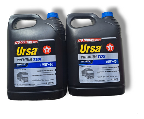 Kit 2 Óleo Lubrificante Mineral Ursa Premium Tdx 15w40 4l