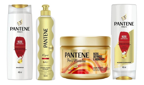 Shampoo Y Aco Pantene Rizos Definidos 400 Ml + Masc + Crema