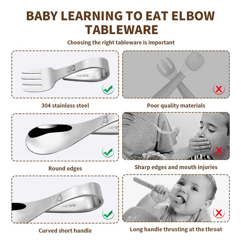 Baby Training Cuchara For Comer Vajilla Infantil Portátil