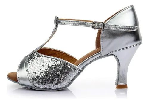 Sandalias De Baile Latino Con Lentejuelas Mujer, Tango Etc