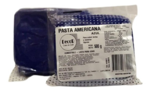 Pasta Americana Para Forrar Azul X500g