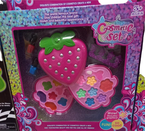 Maquillaje Infantil Niñas  Con Diseño Frutilla 2 Divisiones