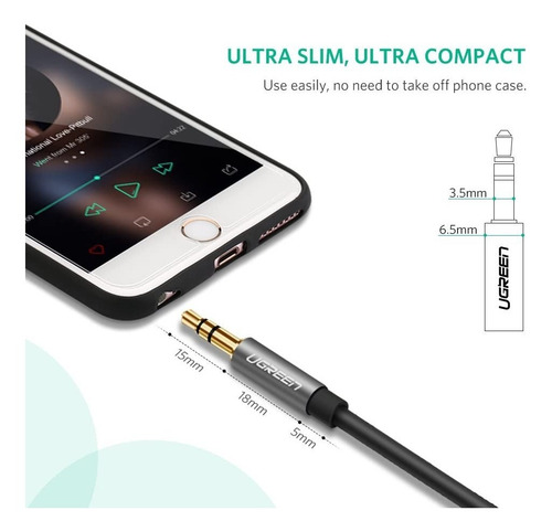 Imagen 3 de 7 de Cable Extension Audio Auxiliar 3.5mm Ugreen Macho Hembra 3m