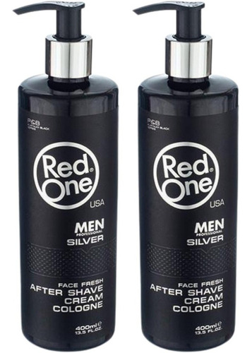 2 Aftershave Silver Cream Cologne Red One 400ml
